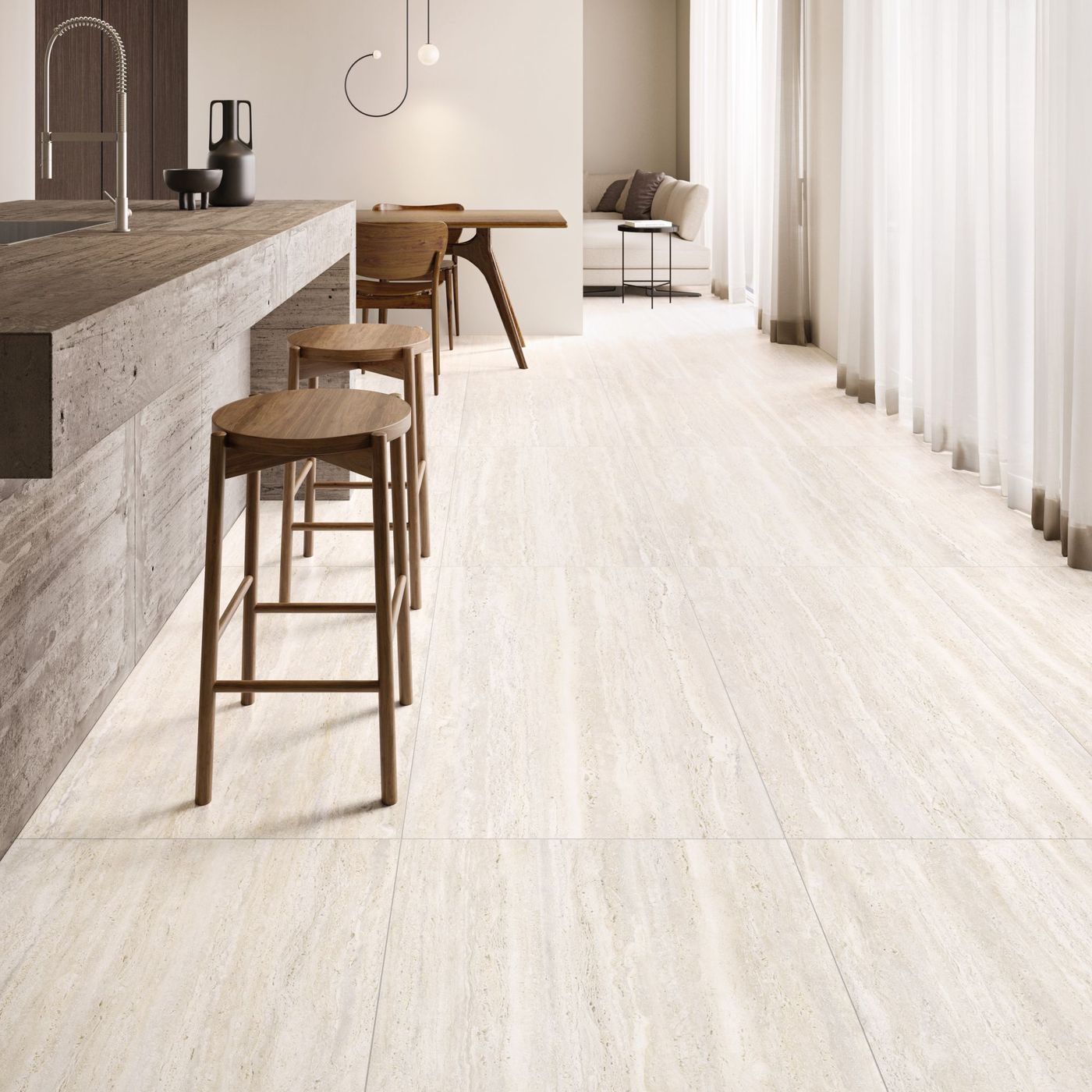 Astrum White Vein Cut installed in a finished interior
