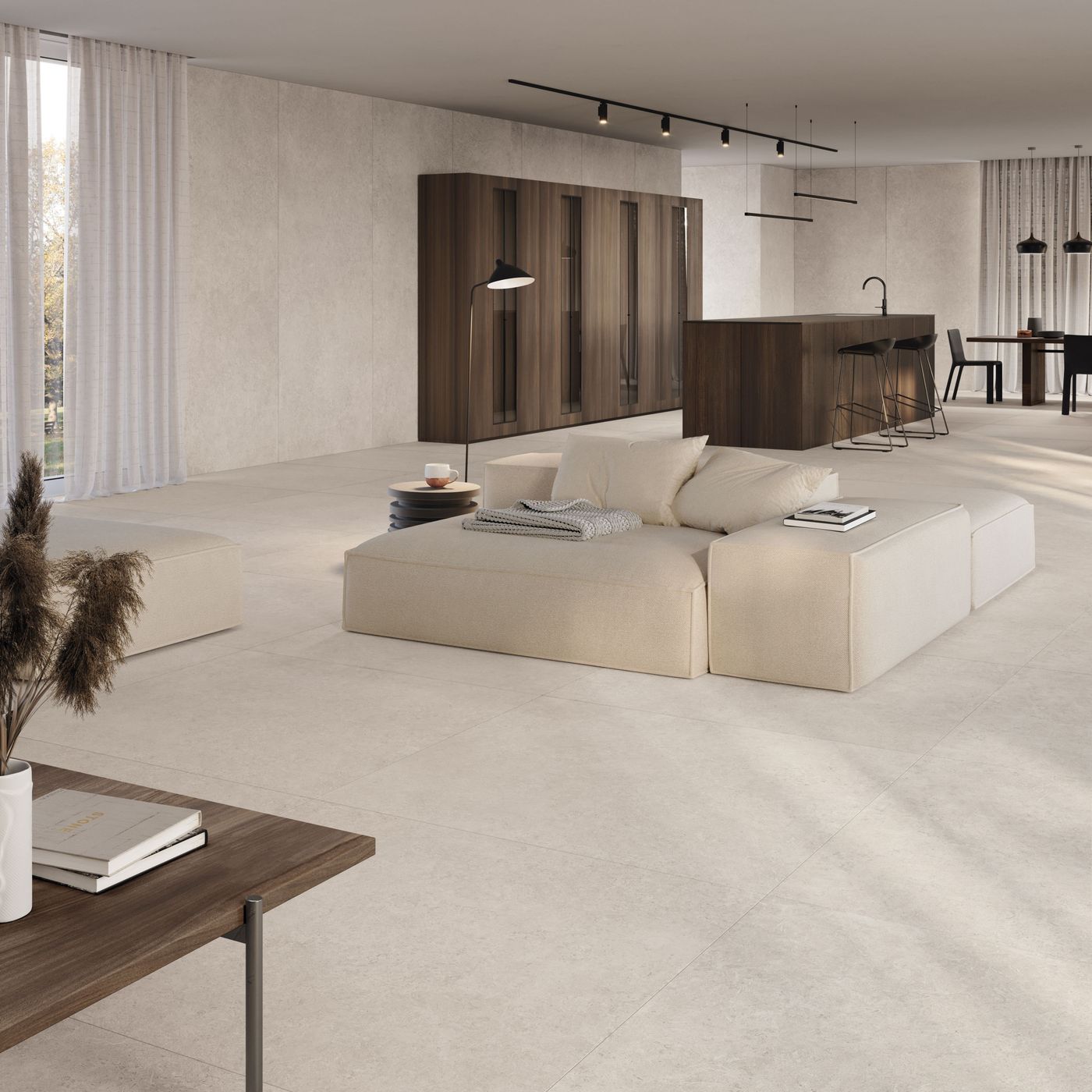 Kalkarea Ivory installed in a finished interior