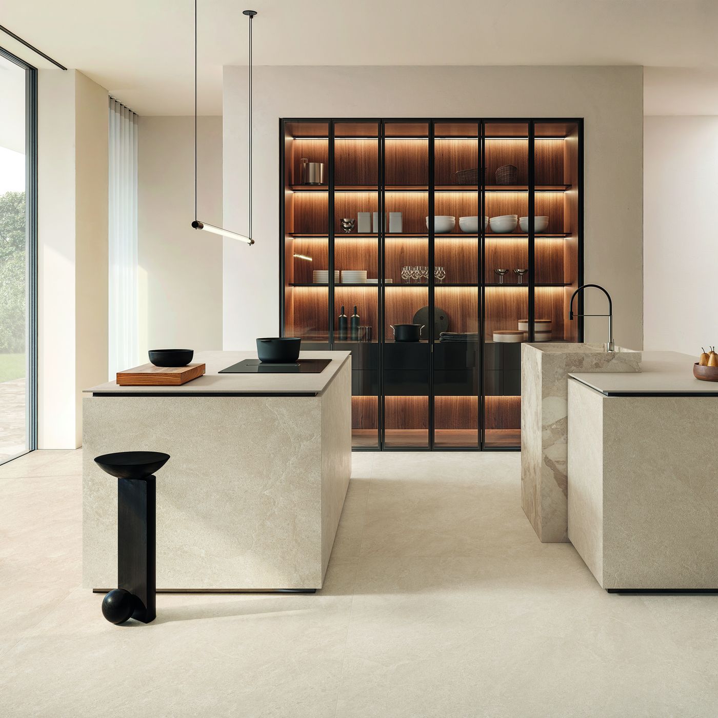 Matera Stone Neutra Beige installed in a finished interior