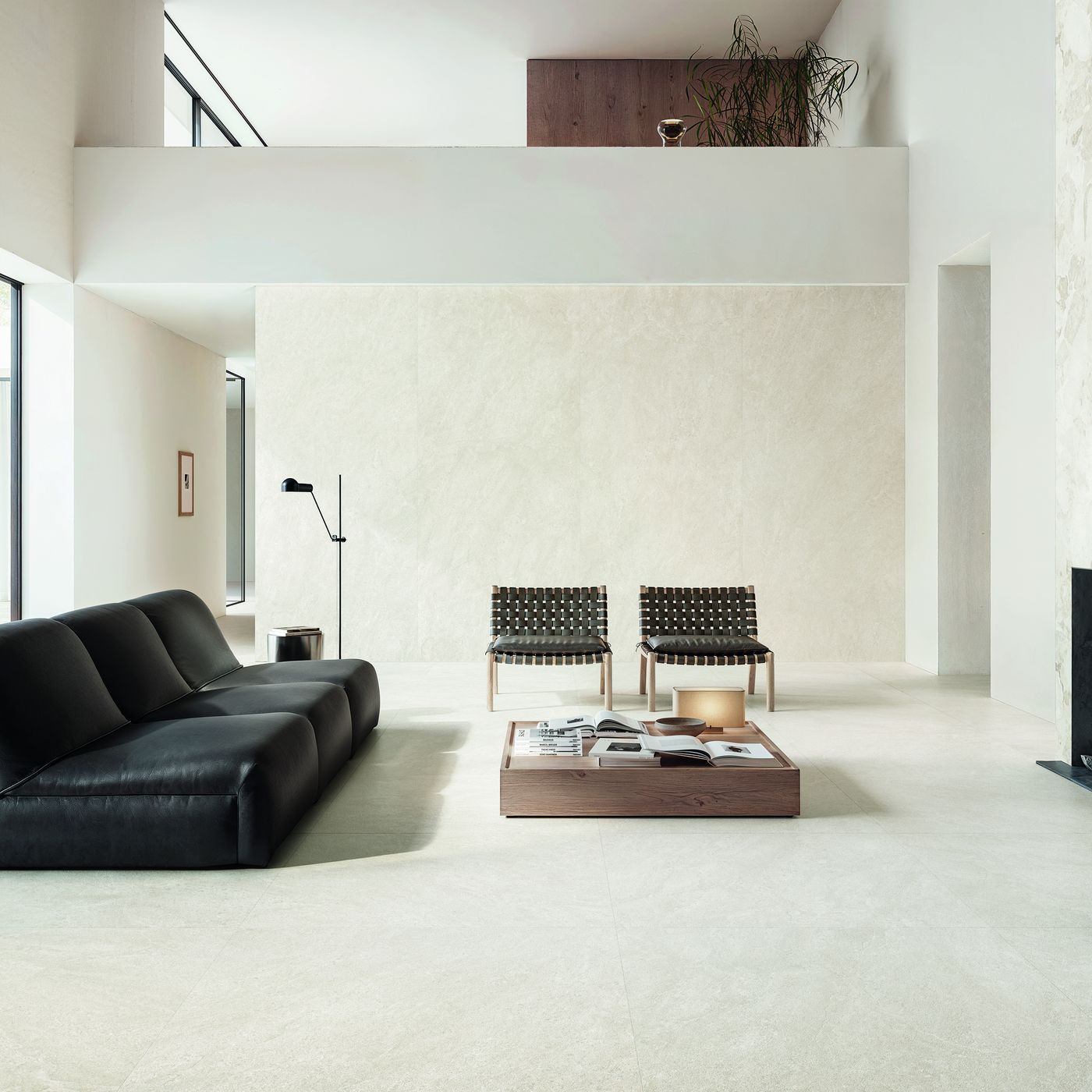 Matera Stone Neutra White installed in a finished interior