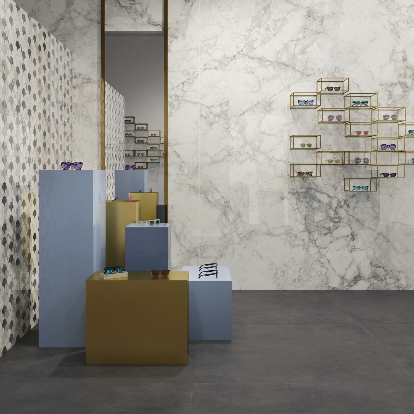 Purity of Marble Arabescato installed in a finished interior