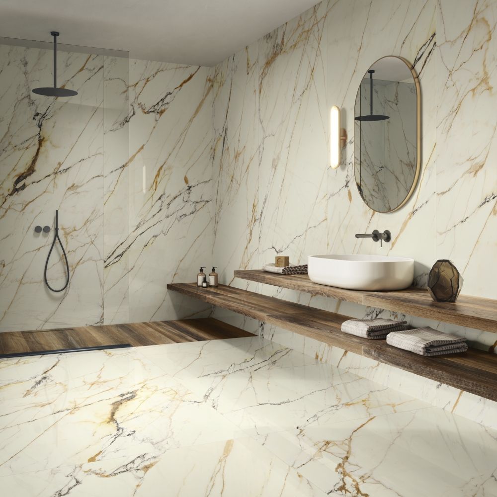 Purity of Marble Mysterious White installed in a finished interior