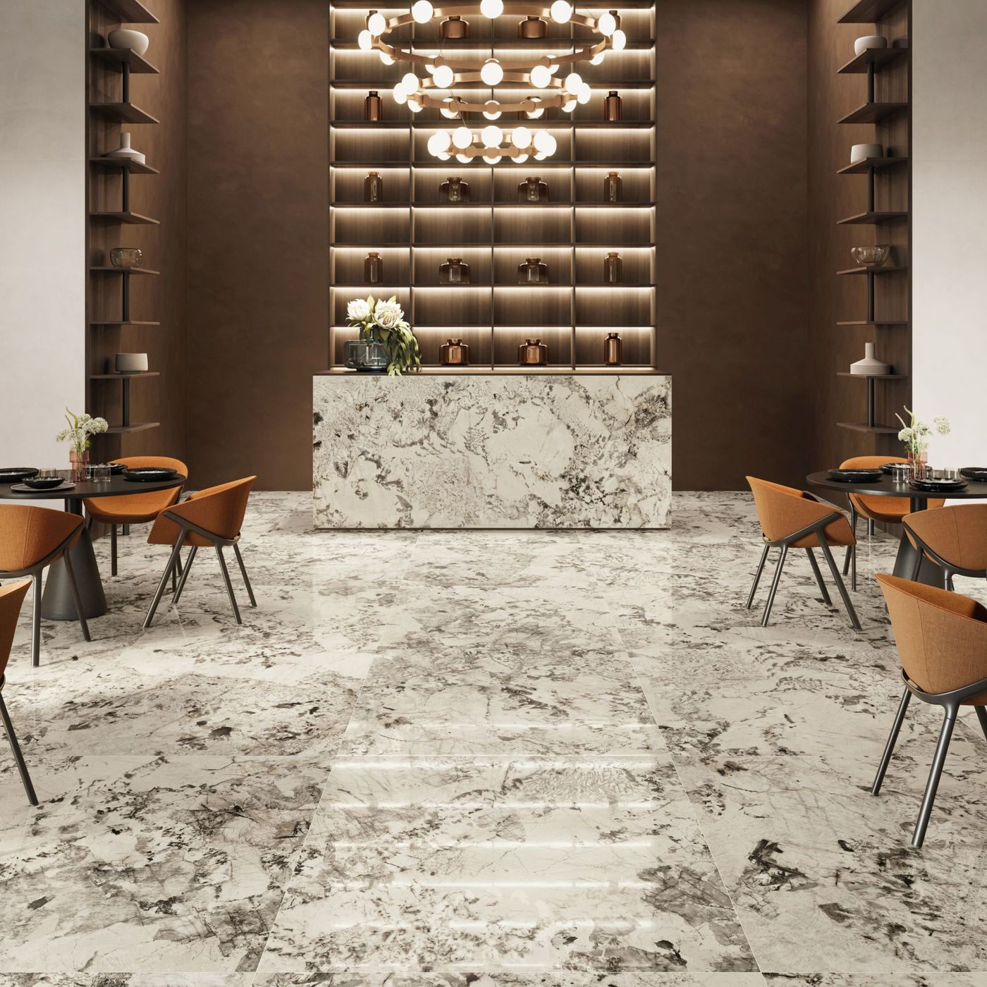 Purity of Marble Patagonia installed in a finished interior