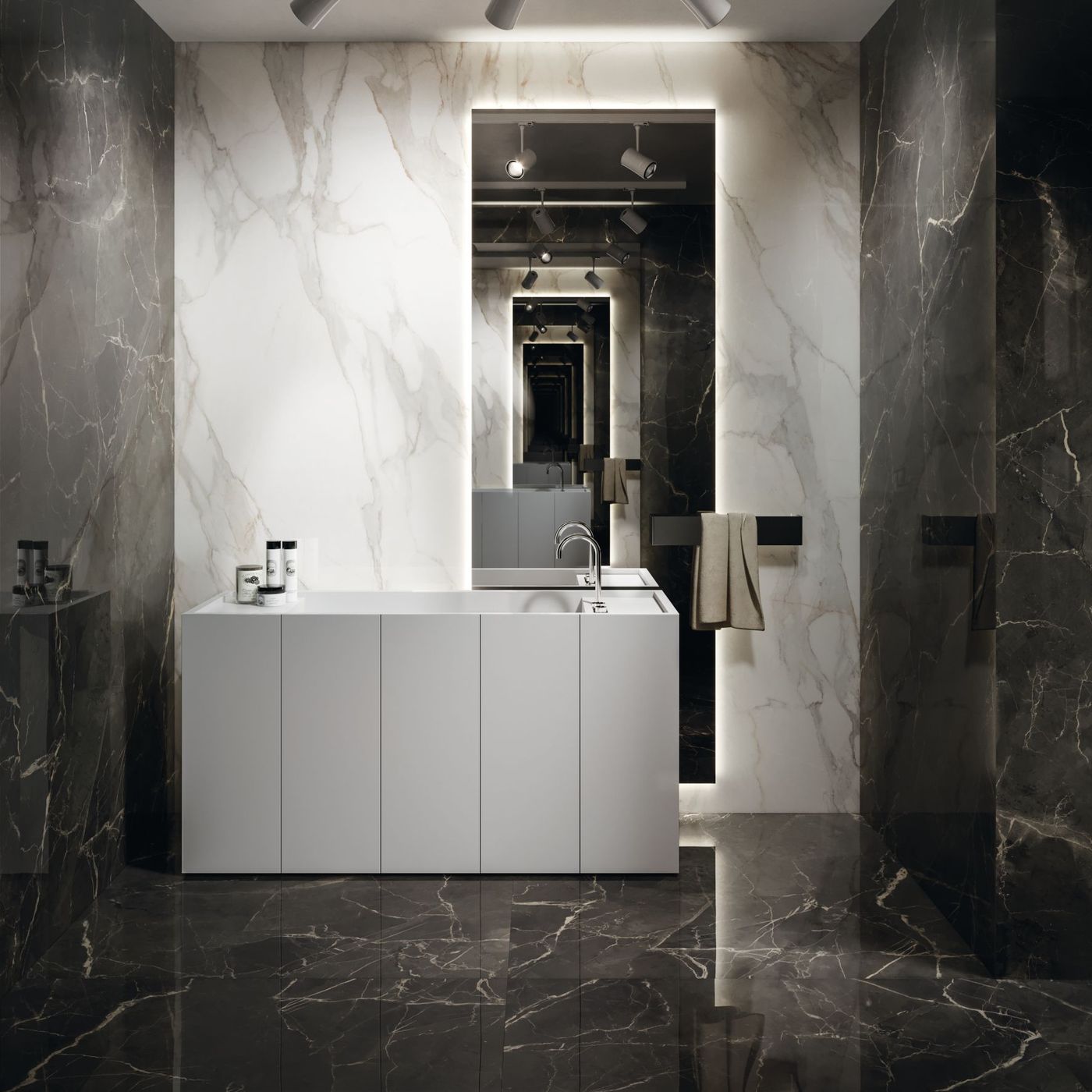 Purity of Marble Supreme Dark installed in a finished interior