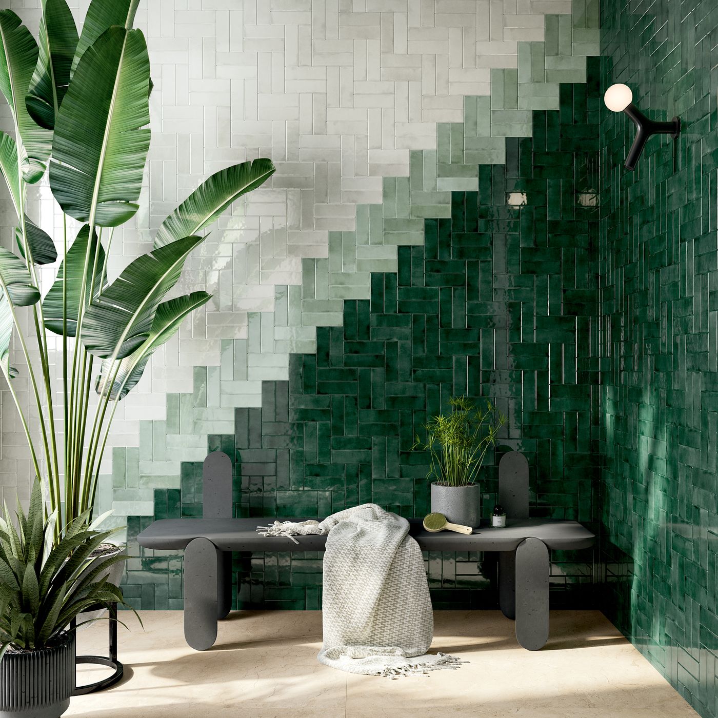 Small Emerald installed in a finished interior