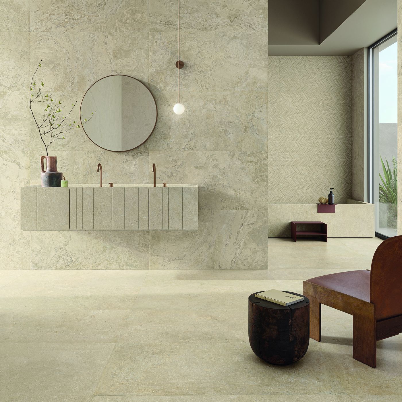 Unique Bourgogne Varièe Antique Beige installed in a finished interior