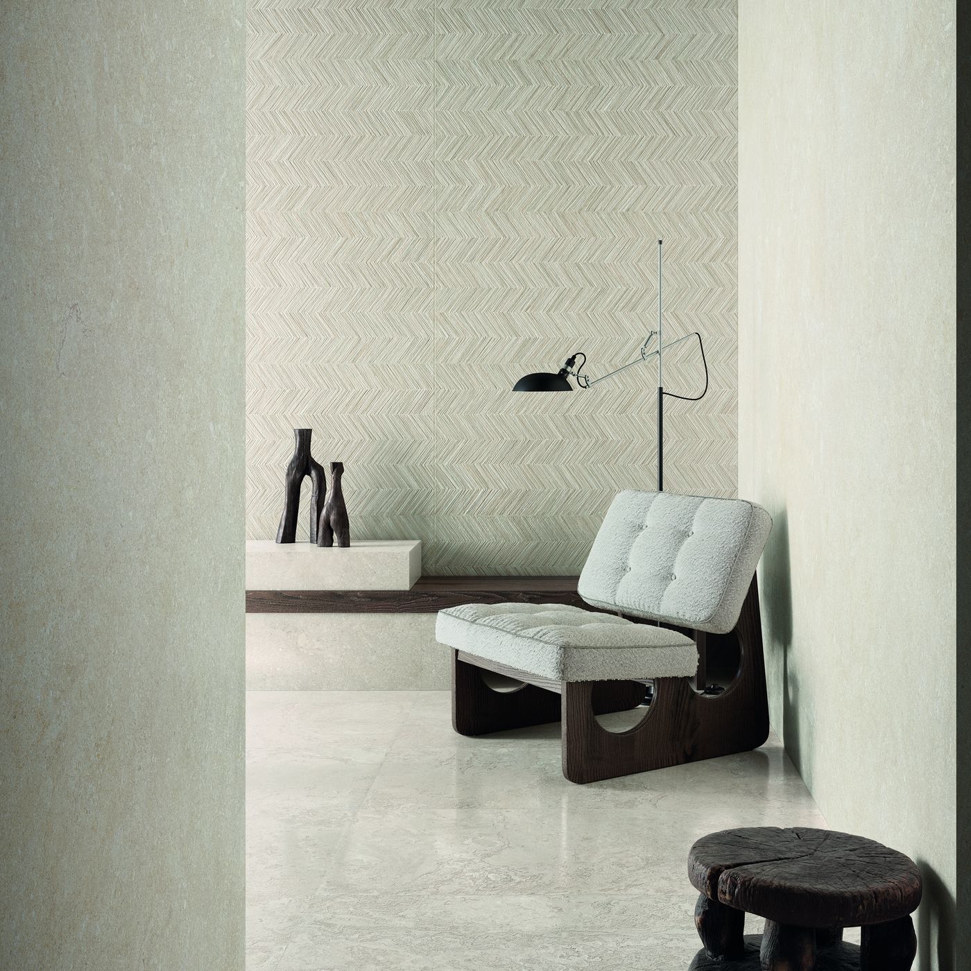 Unique Bourgogne Varièe Antique Gris installed in a finished interior