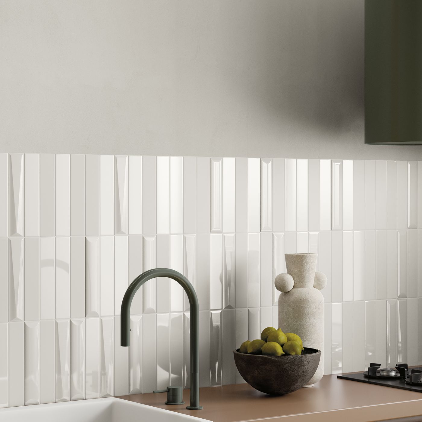 Up White Lingotto 2x10 installed in a finished interior