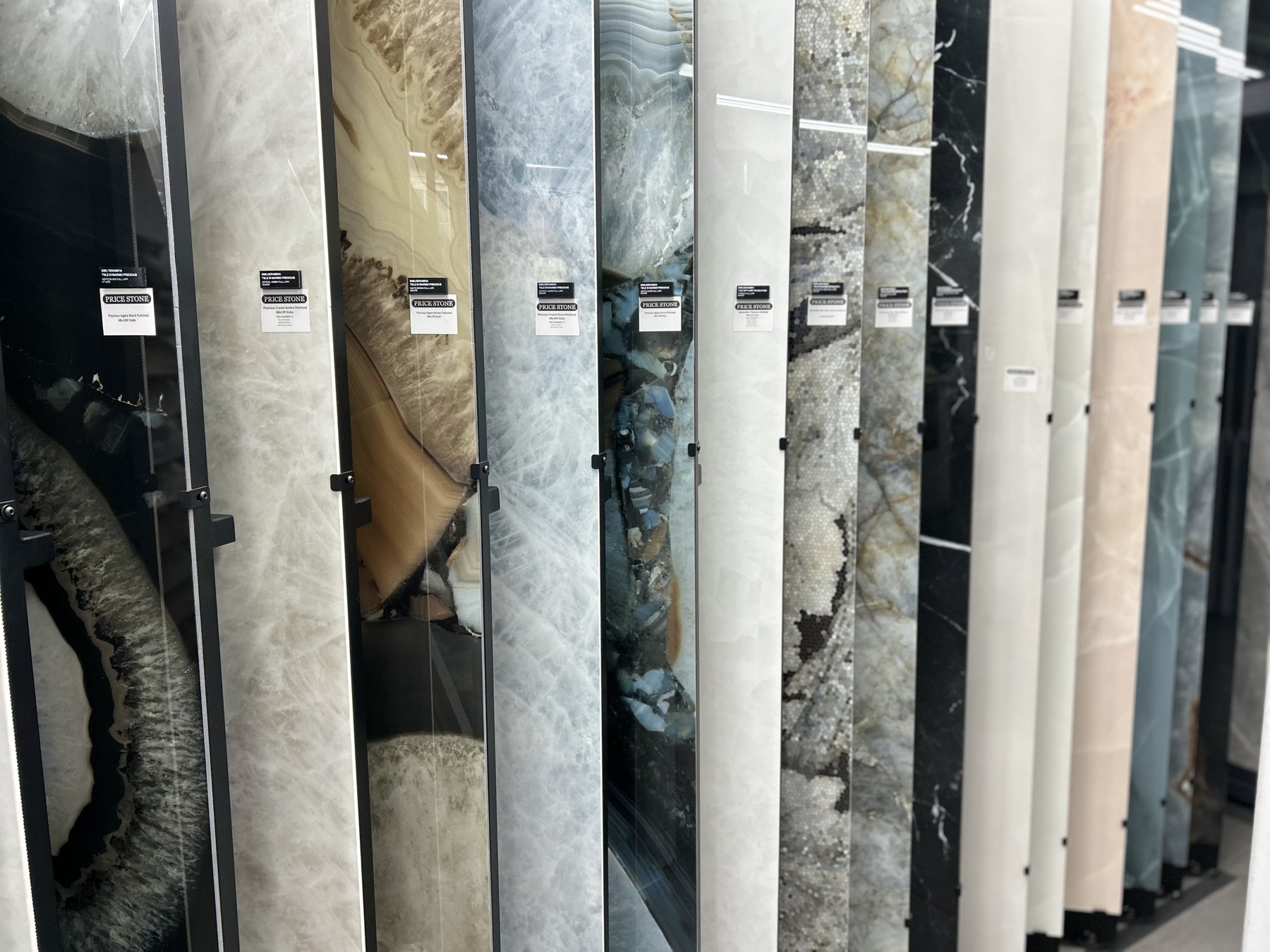 Price Stone Inc showroom sample wall