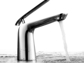 Single Handle Chrome/White Faucet - F01106
