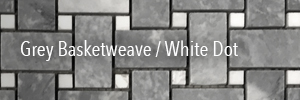 Grey Basketweave White Dots